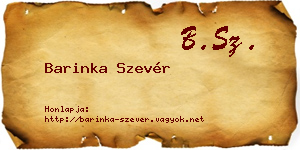 Barinka Szevér névjegykártya