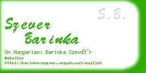 szever barinka business card